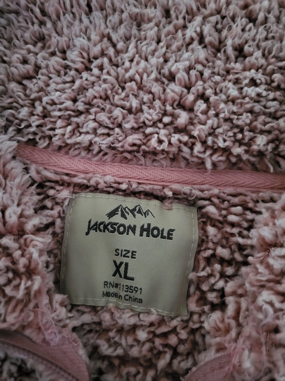Sherpa Fleece Quarter-Zip Pullover XL Pink Oversized Style - Picture 2 of 12